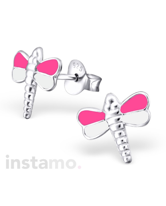 Detské strieborné náušnice Vážka