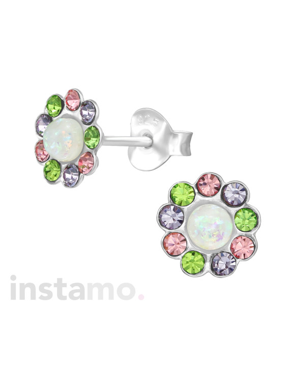Dětské stříbrné náušnice květinka-223529-20