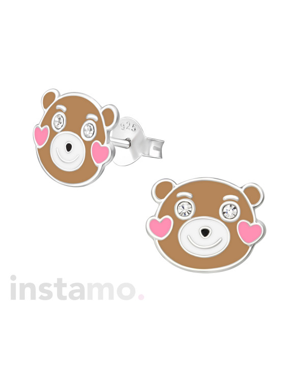 Dětské stříbrné náušnice medvěd-232066-20