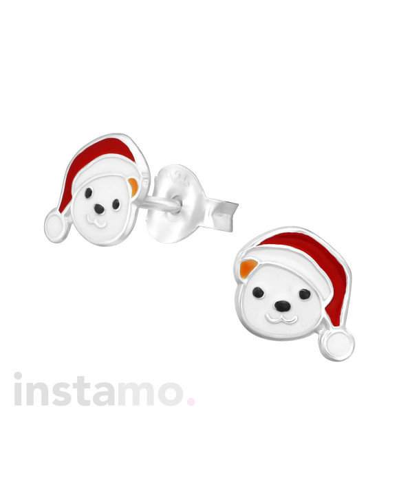 Dětské stříbrné náušnice Medvěd-222988-20