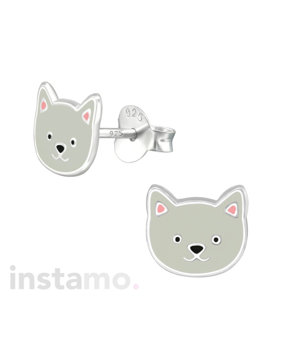 Stříbrné náušnice kočka-294566-20