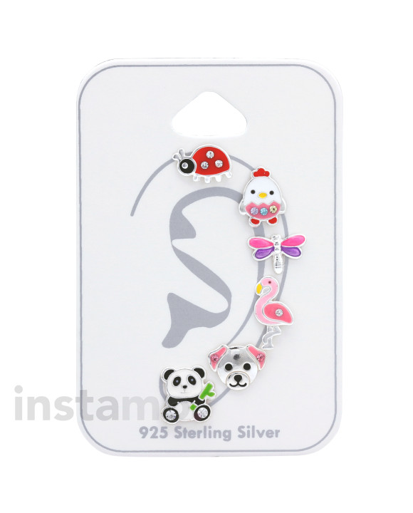 Set stříbrných náušnic mix zvířátka-294781-20
