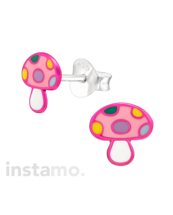 Stříbrné náušnice muchomůrka-271609-20