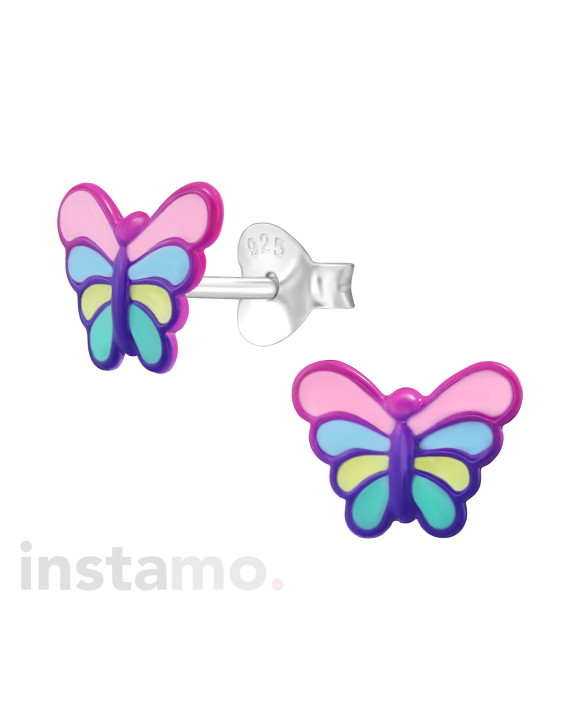 Stříbrné náušnice motýl-294640-20