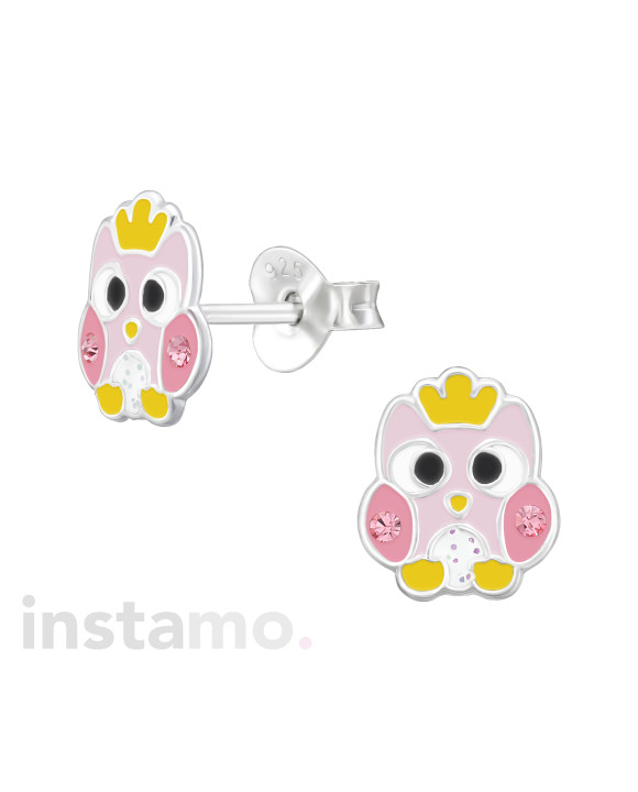 Stříbrné náušnice sova-313541-20
