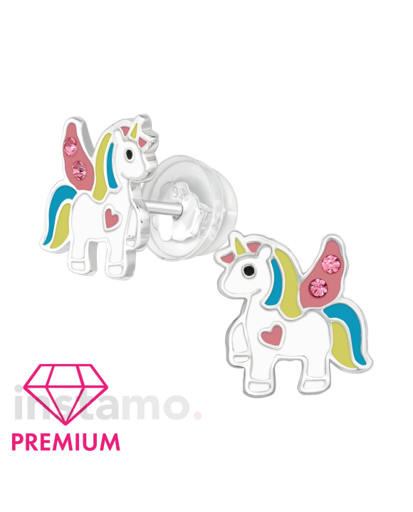 Stříbrné náušnice jednorožec-271549-20