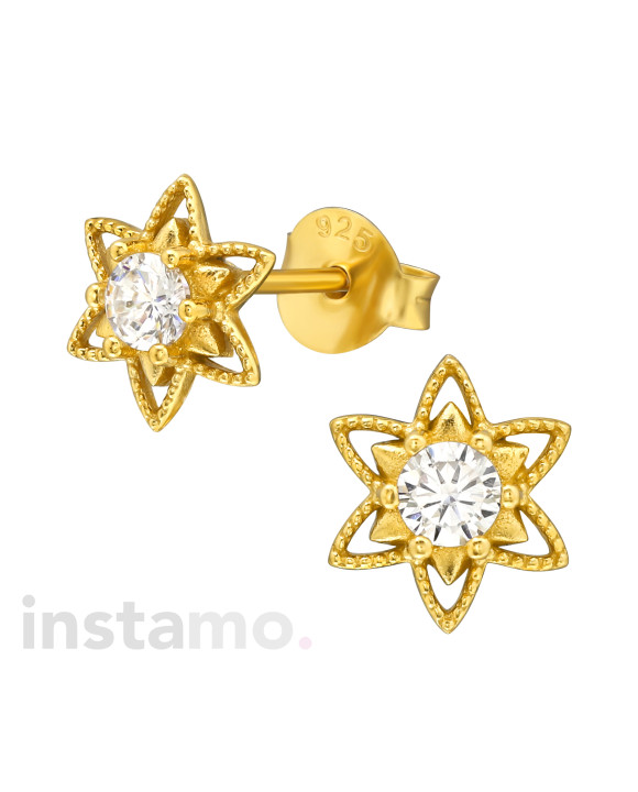 Strieborné pozlátené náušnice-271700-20