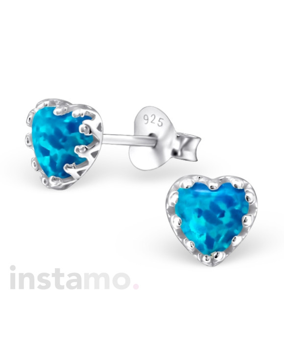 Strieborné náušnice srdiečka