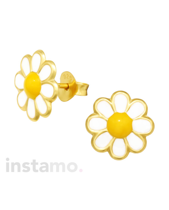 Dětské stříbrné náušnice pozlacené květinka-258160-20