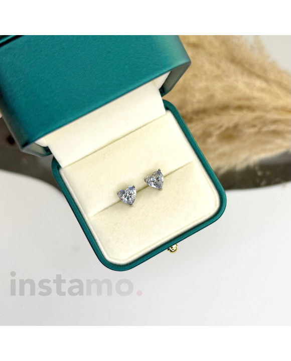 Ocelové náušnice s krystalem srdce-321529-20