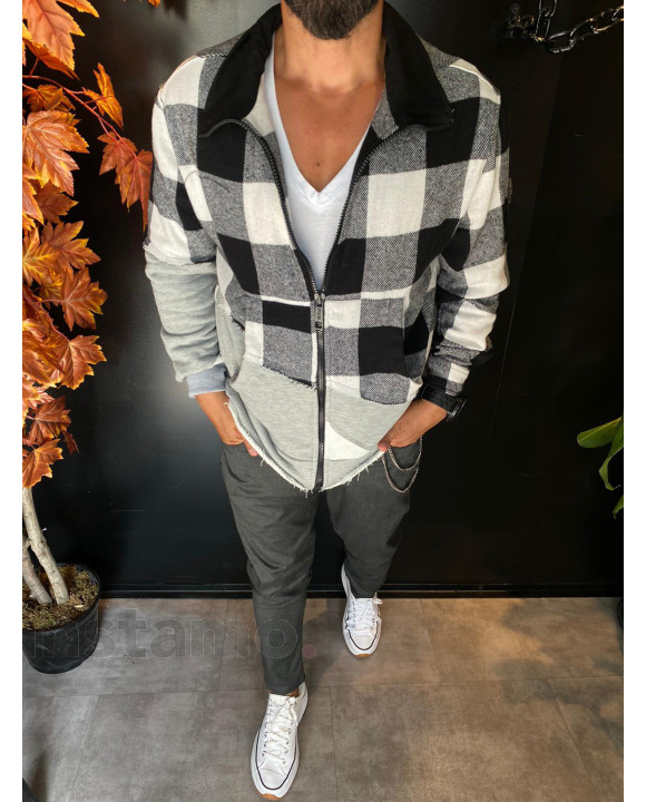 Černo-šedá vrchní košile-253564-20