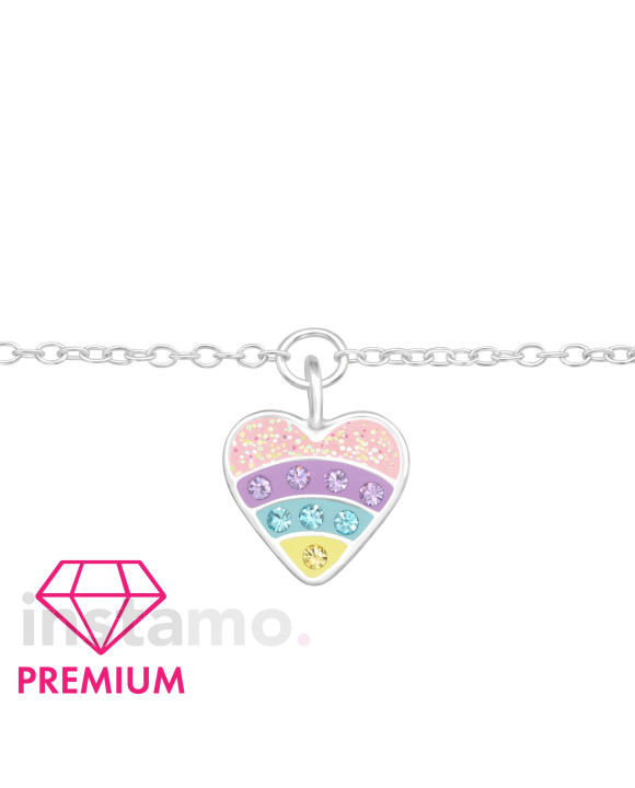 Stříbrný náramek srdce-313667-20