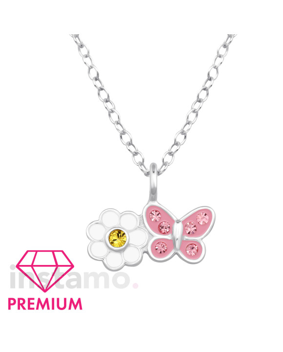 Stříbrný náhrdelník motýlek-313472-20