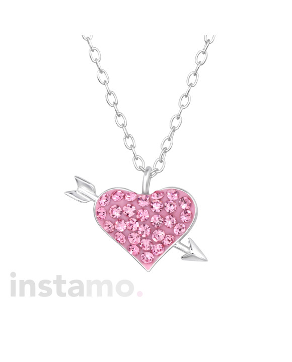 Stříbrný náhrdelník srdce-313466-20