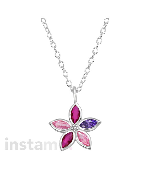 Stříbrný náhrdelník kvítek-313477-20