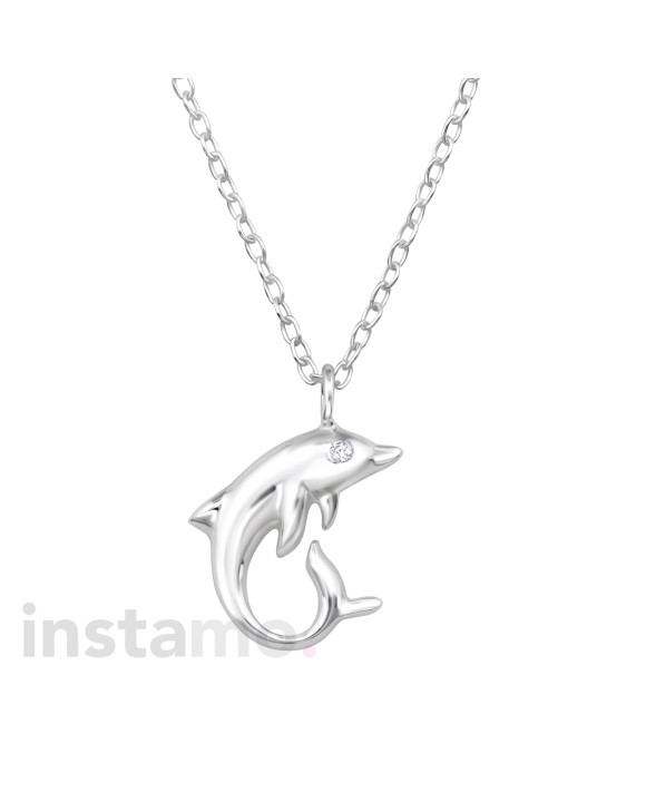 Stříbrný náhrdelník delfín-313478-20