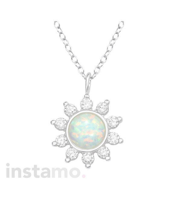Stříbrný náhrdelník květ-257620-20