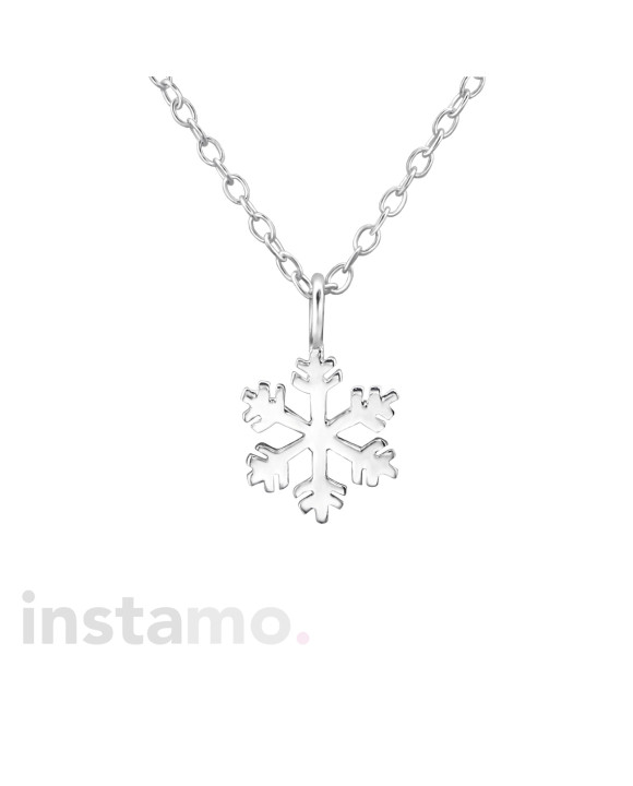 Stříbrný řetízek Vánoce vločka-294839-20