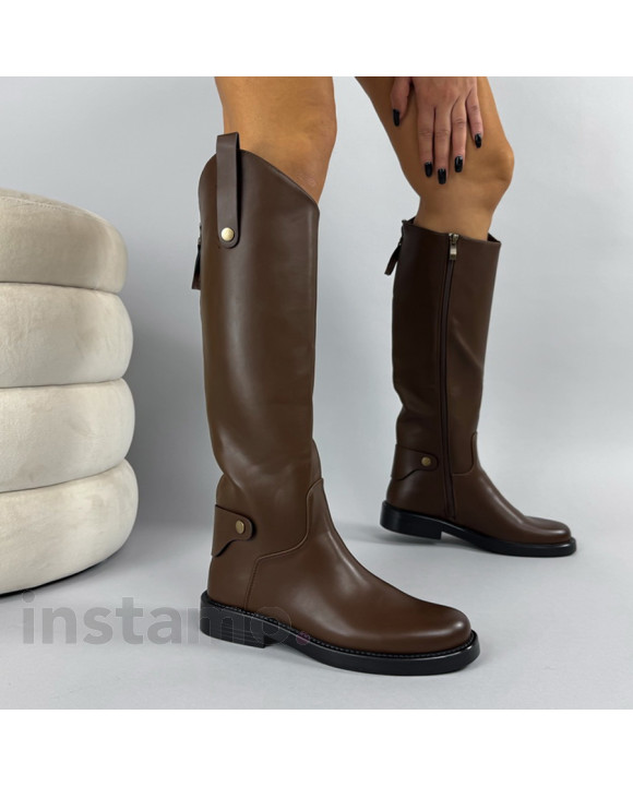 Hnědé vysoké kozačky-323698-20