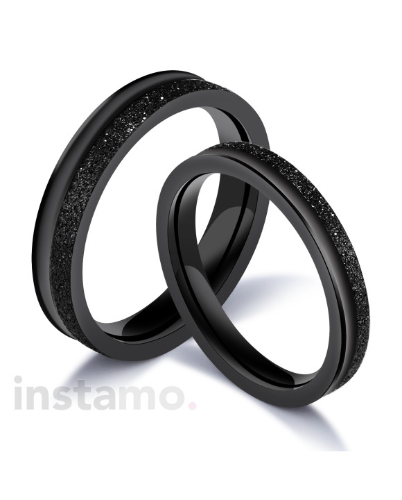 Počiernená pánska obrúčka