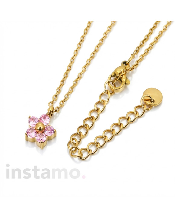 Dámský ocelový náhrdelník s přívěskem kvítek-321779-20