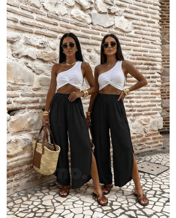 Černé saténové kalhoty-326658-20