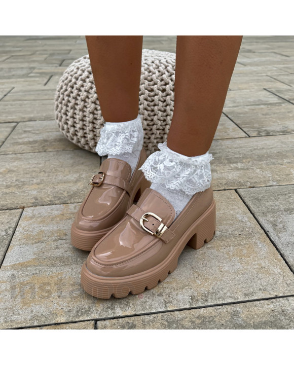 Béžové lakované mokasíny-322669-20