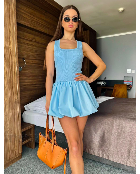 Světle modré PUFFY šaty-316752-20