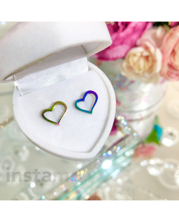 Barevné ocelové náušnice srdíčko-275365-20
