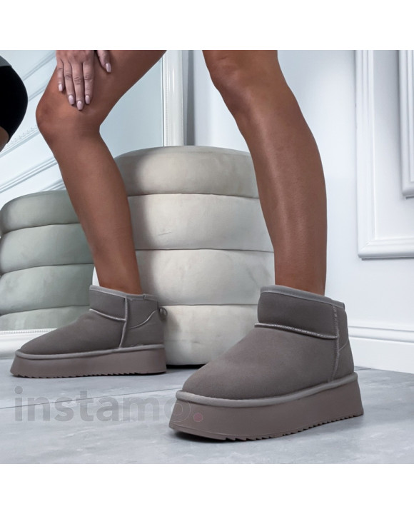 Tmavě šedé kožené sněhule-322919-20