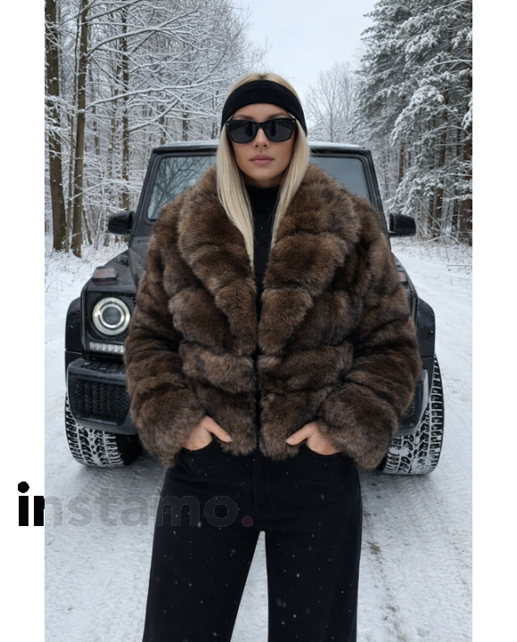 Hnědý kožušinový kabát-324972-20