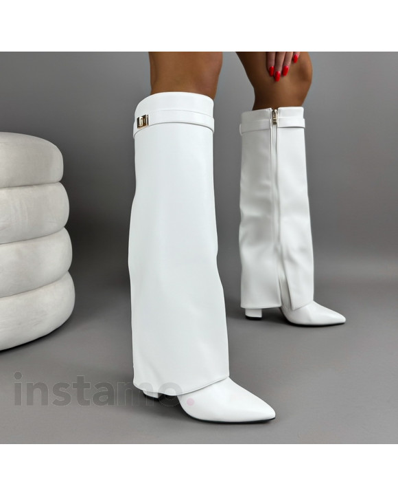 Bílé vysoké kozačky-308586-20
