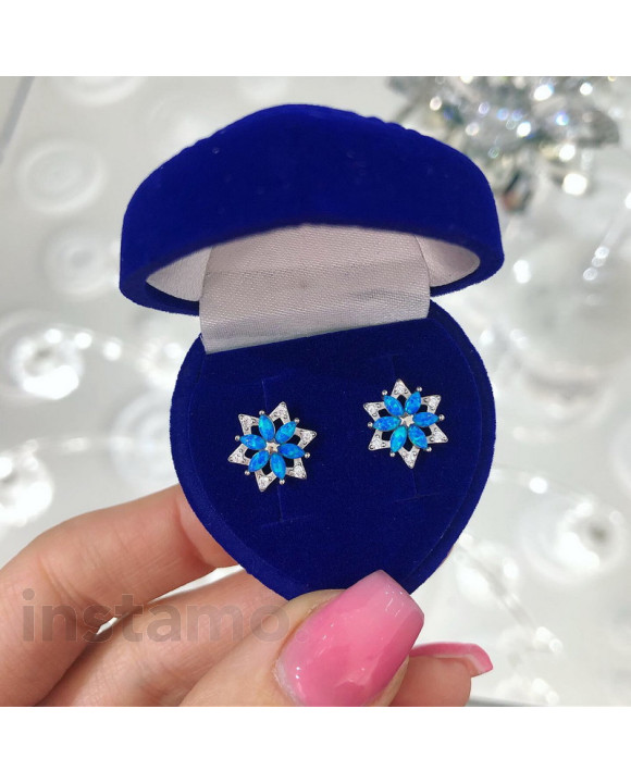 Stříbrné náušnice květ-221273-20