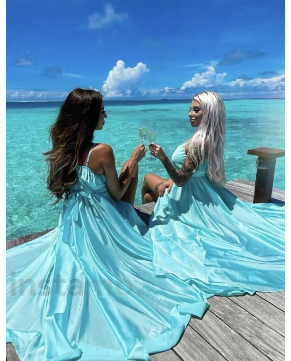 Světle modré saténové šaty-316888-20