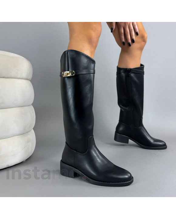 Černé vysoké kozačky-323472-20