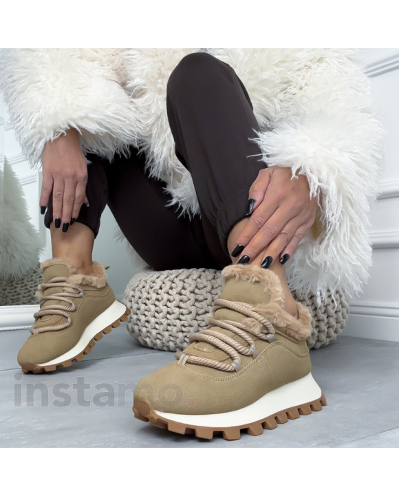 Světle hnědé zateplené tenisky-323685-20