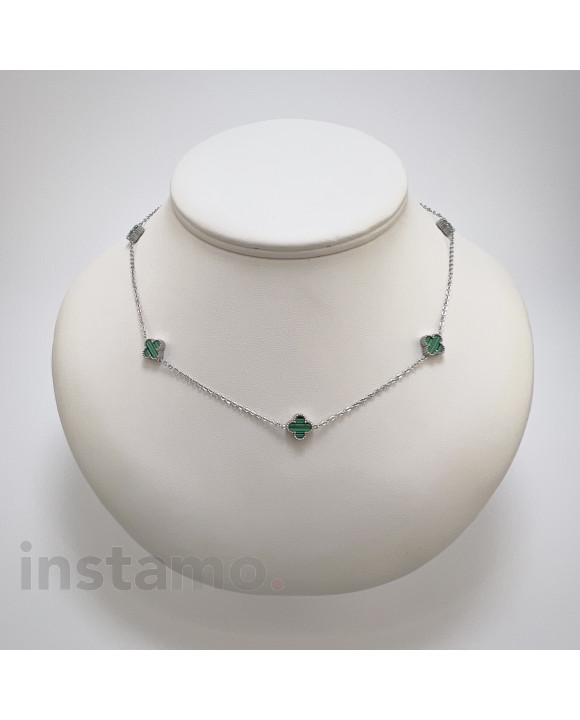 Dámský ocelový náhrdelník zelený-307179-20