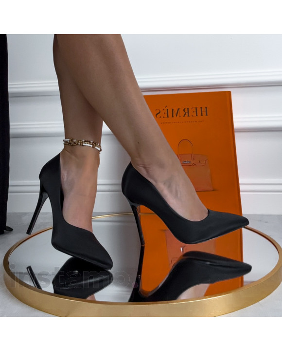 Černé saténové lodičky-314656-20