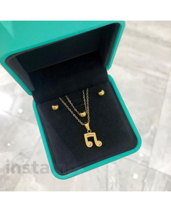 Dámská pozlacená ocelová souprava nota-272402-20