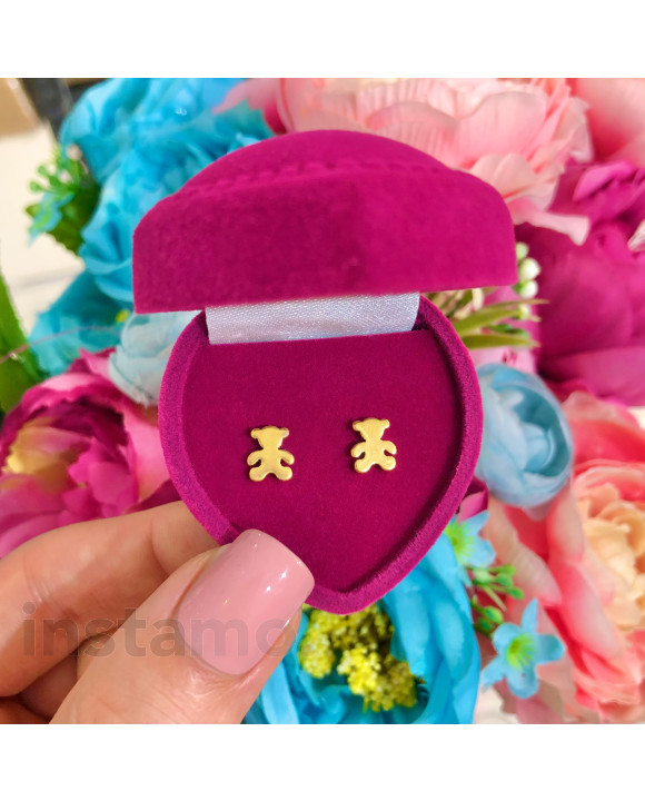 Dámské pozlacené ocelové náušnice méďa-274027-20