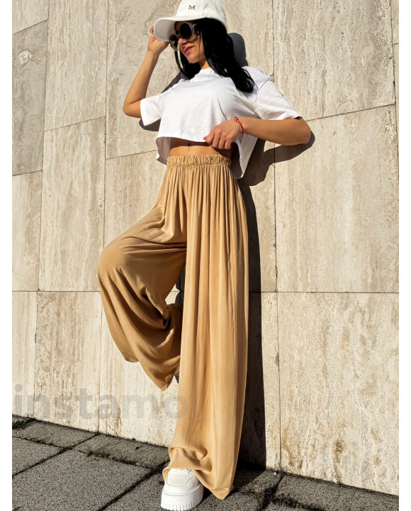 Tmavě béžové široké kalhoty-317841-20