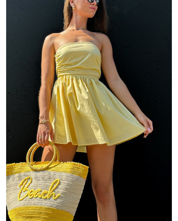 Žluté šaty bez ramínek-307959-20