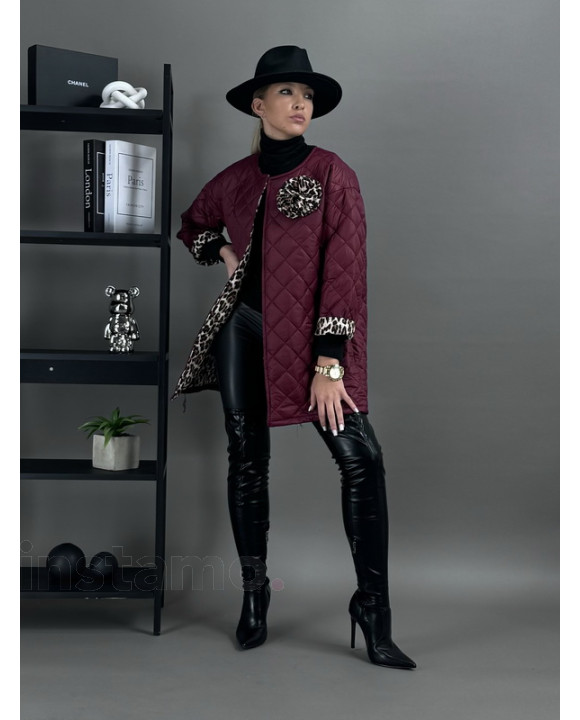 Vínová přechodná bunda LEO-311227-20