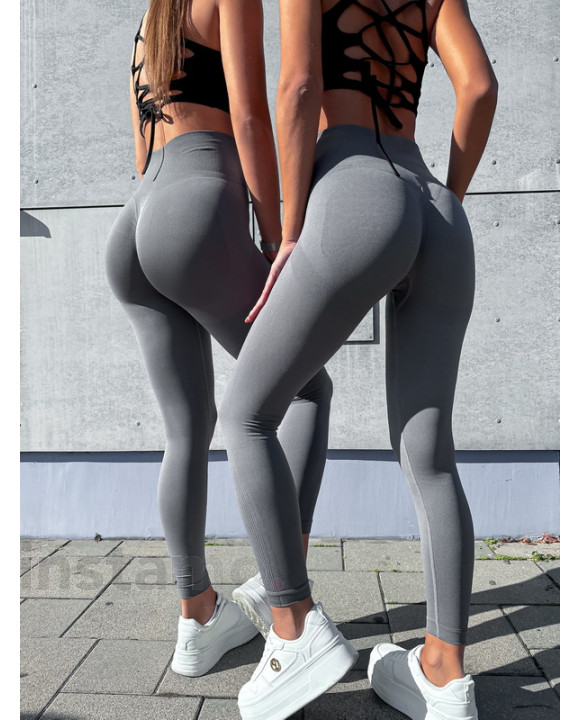 Tmavě šedé push-up legíny-311457-20