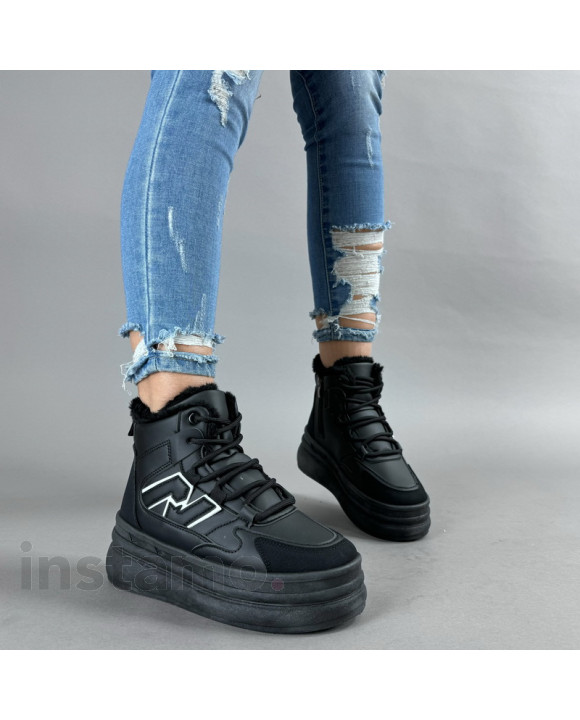 Černé kotníkové zateplené tenisky-312754-20