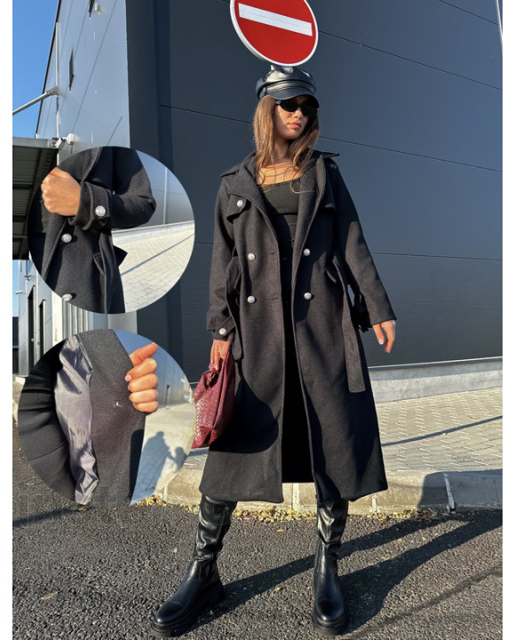 Černý dlouhý kabát-313068-20