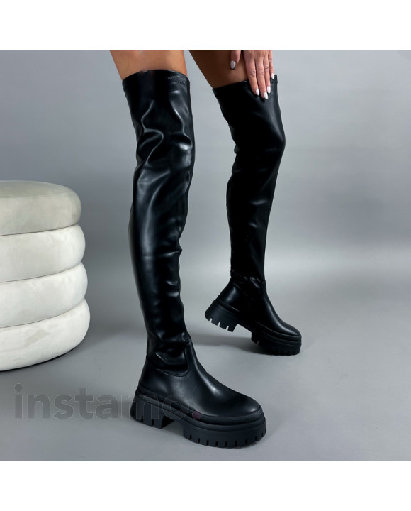 Černé vysoké kozačky-313934-20