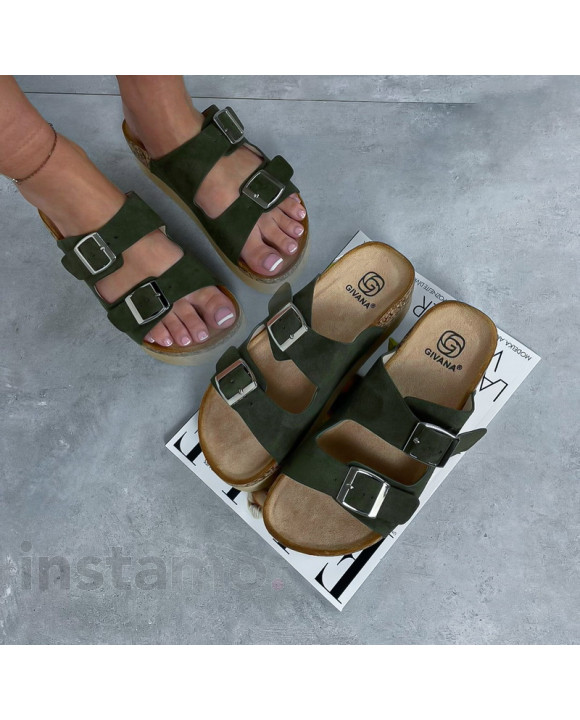 Zelené korkové pantofle-316612-20