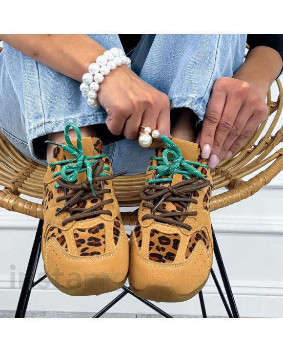 Hnědé tenisky s leopardím vzorem-314358-20