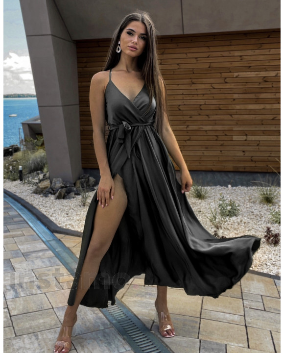 Černé dlouhé saténové šaty-237914-20